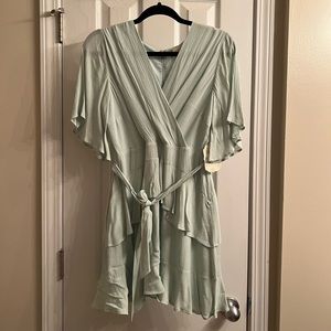 Ruffle Seafoam Green Dress